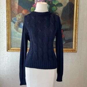 Chunky Knit Navy Sweater